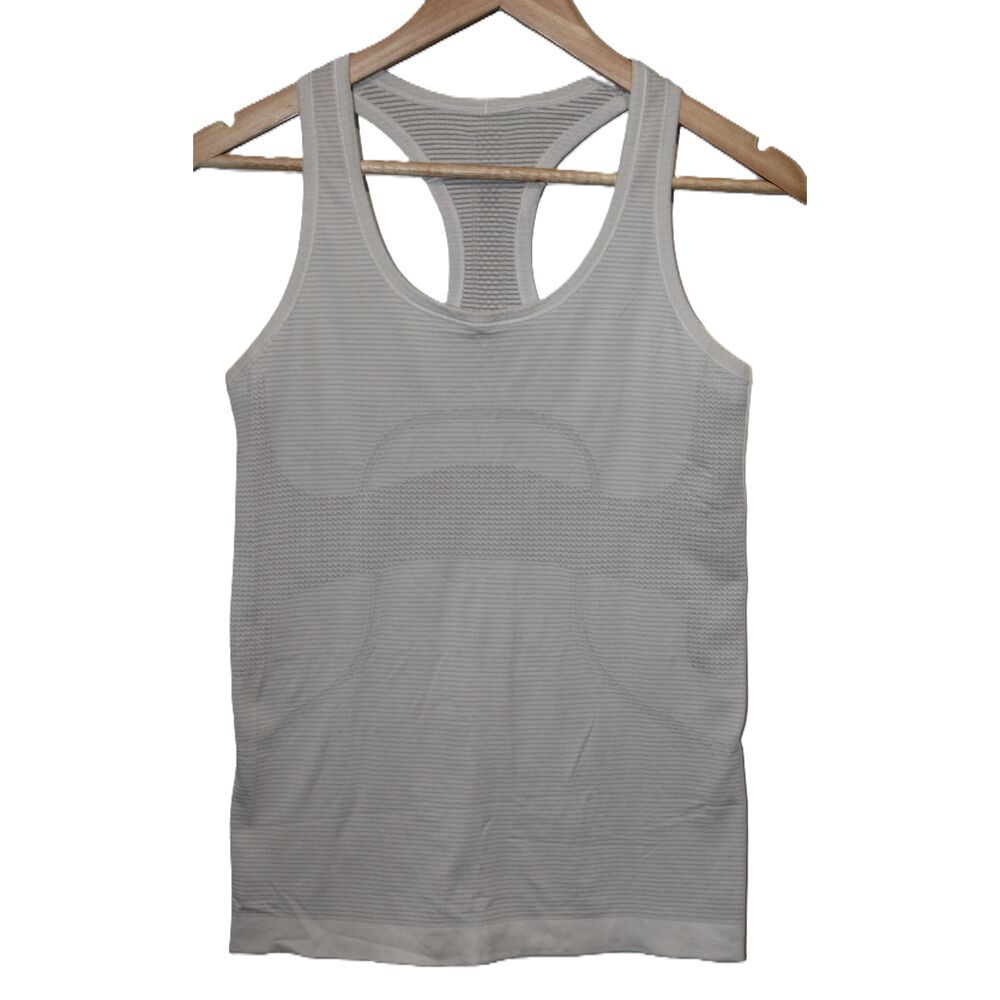Womens Lululemon Swiftly Tech Tank Top White Heather Racerback Tank Top Size 6